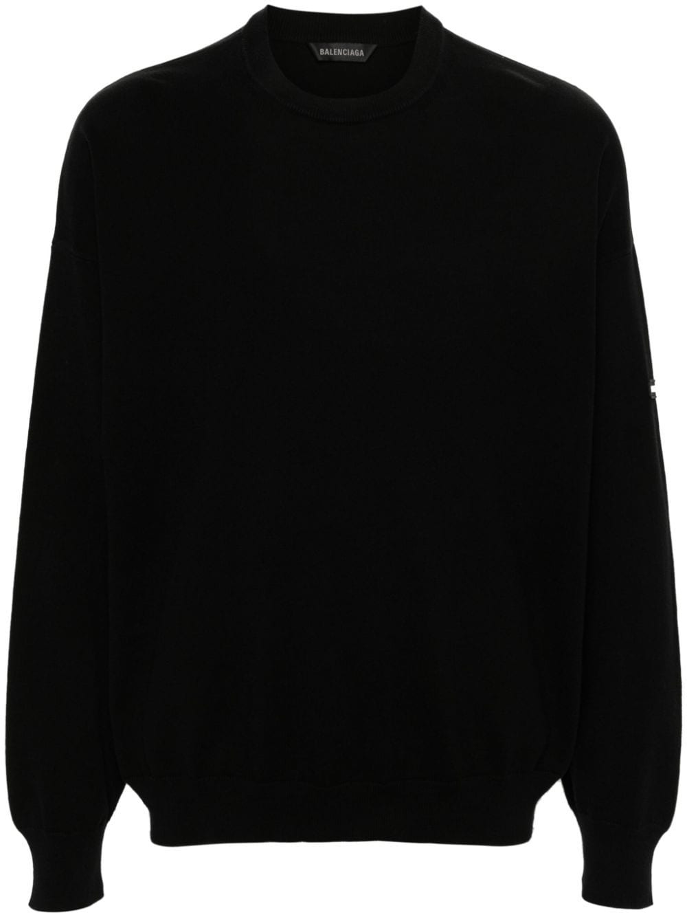 Balenciaga logo-appliqué cotton jumper - Black von Balenciaga