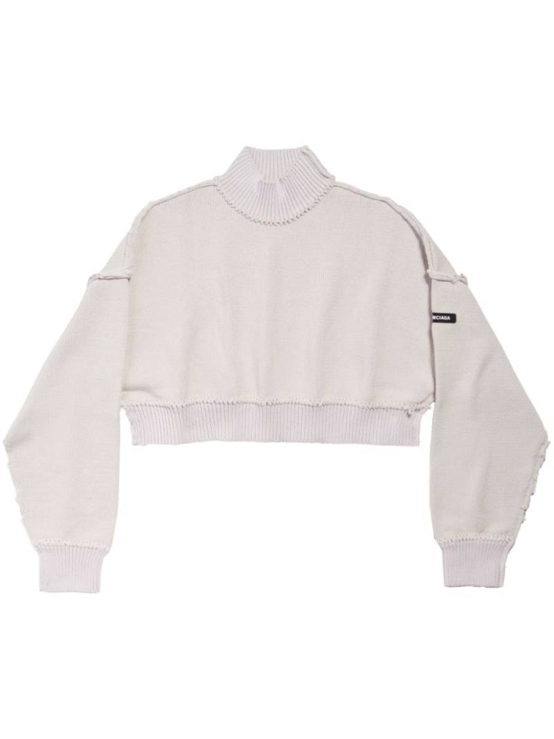 Balenciaga logo-appliqué cropped sweatshirt - White von Balenciaga