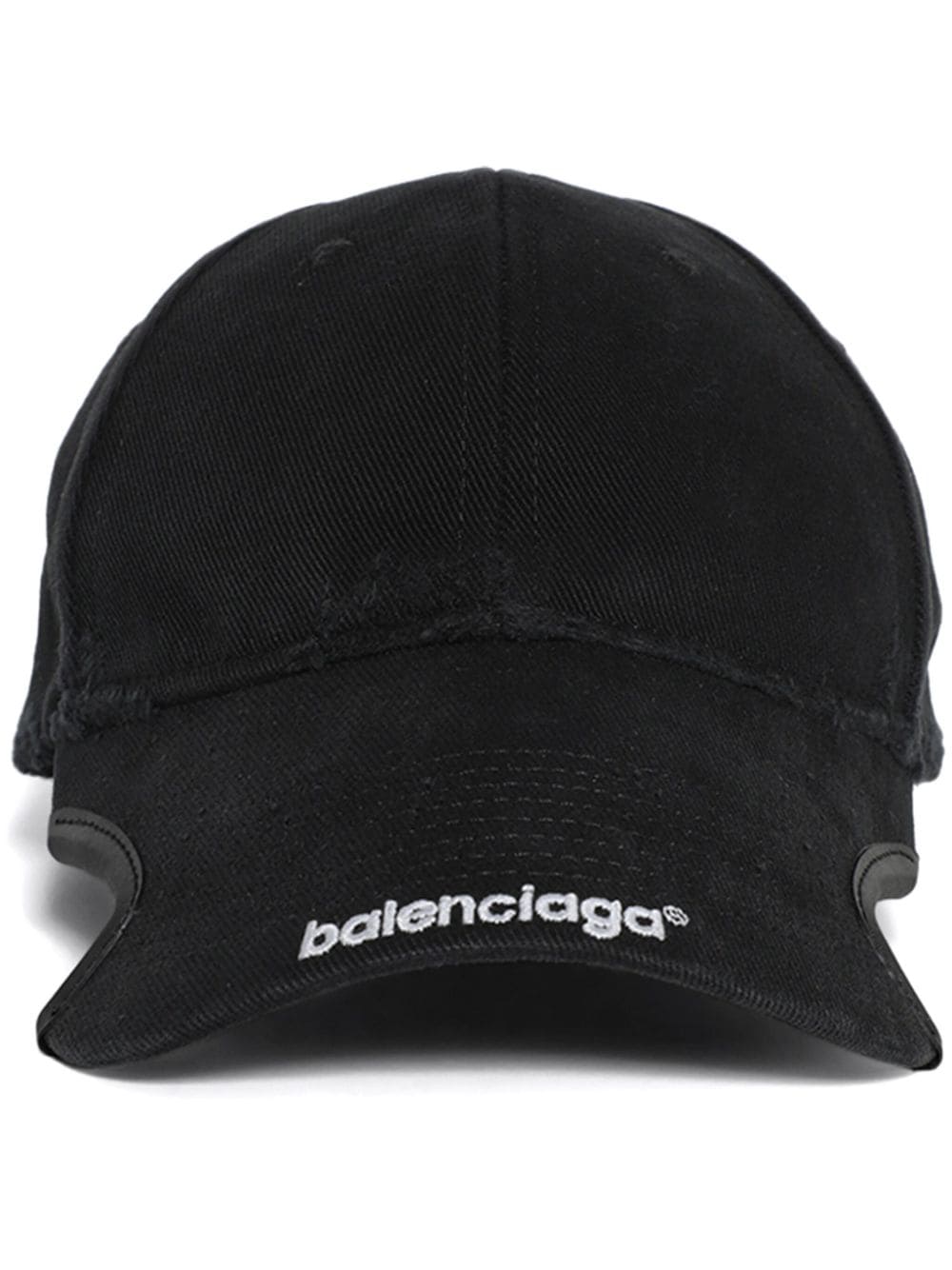 Balenciaga logo-embroidered cut-out cap - Black von Balenciaga