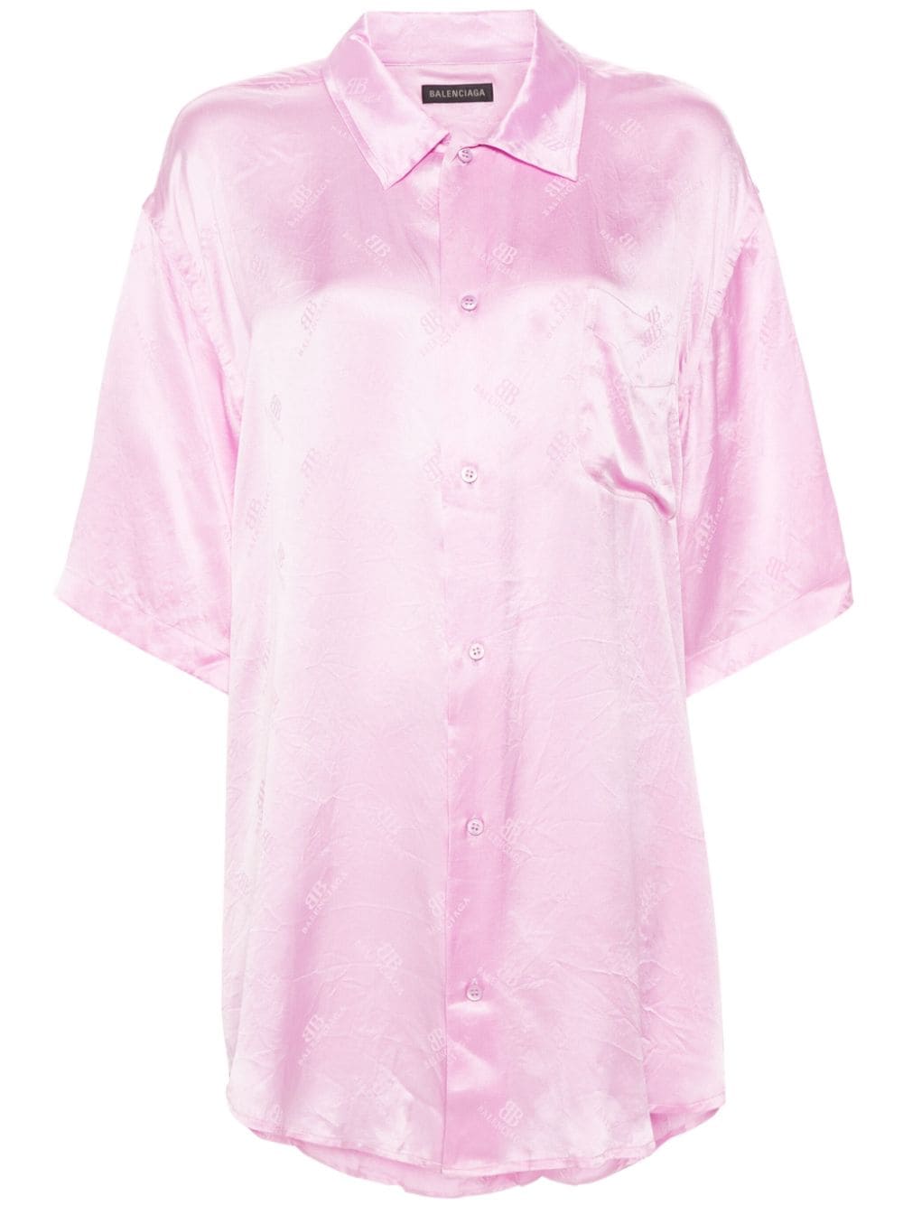 Balenciaga logo-jacquard silk shirt - Pink von Balenciaga