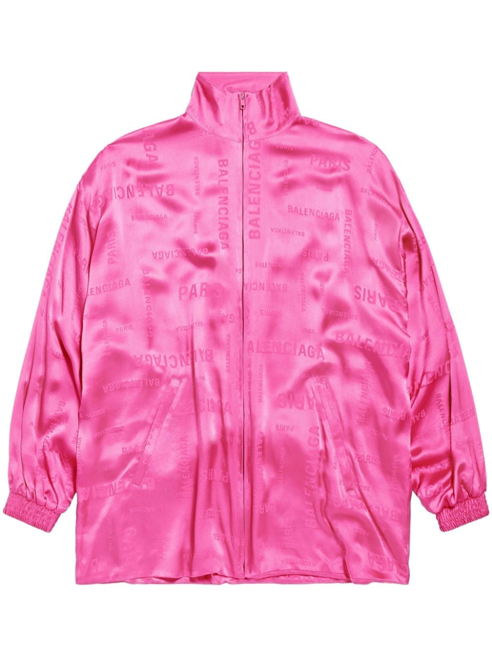 Balenciaga logo-jacquard silk track jacket - Pink von Balenciaga