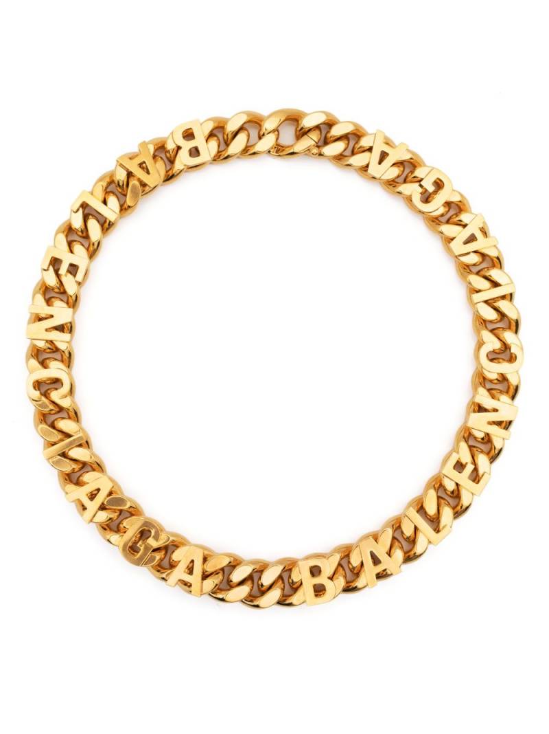 Balenciaga logo-lettering choker necklace - Gold von Balenciaga