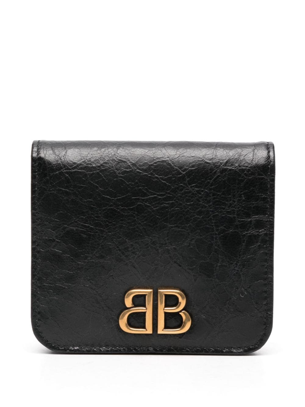 Balenciaga logo-plaque leather wallet - Black von Balenciaga