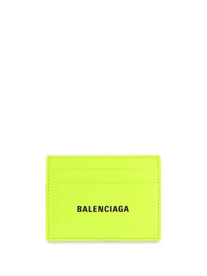 Balenciaga logo-print card holder - Yellow von Balenciaga