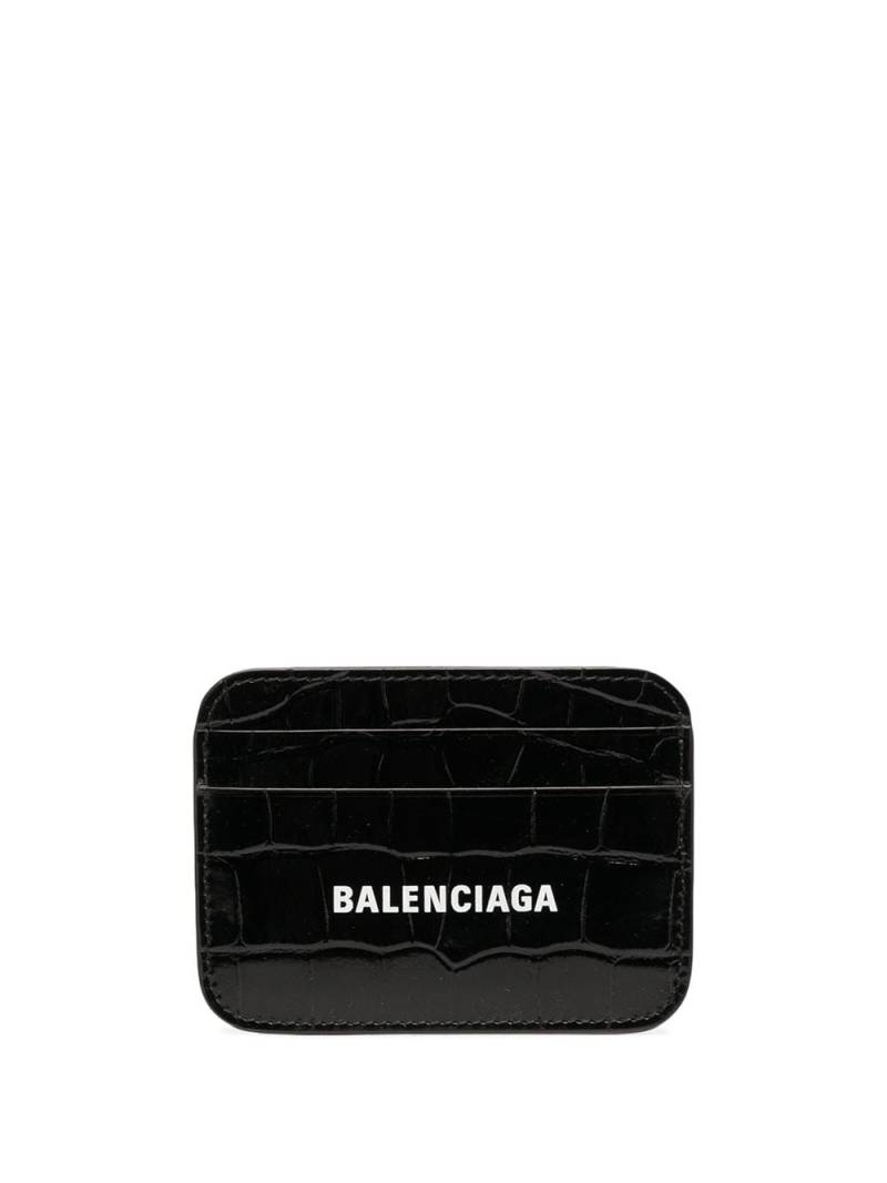 Balenciaga Cash crocodile-embossed card holder - Black von Balenciaga