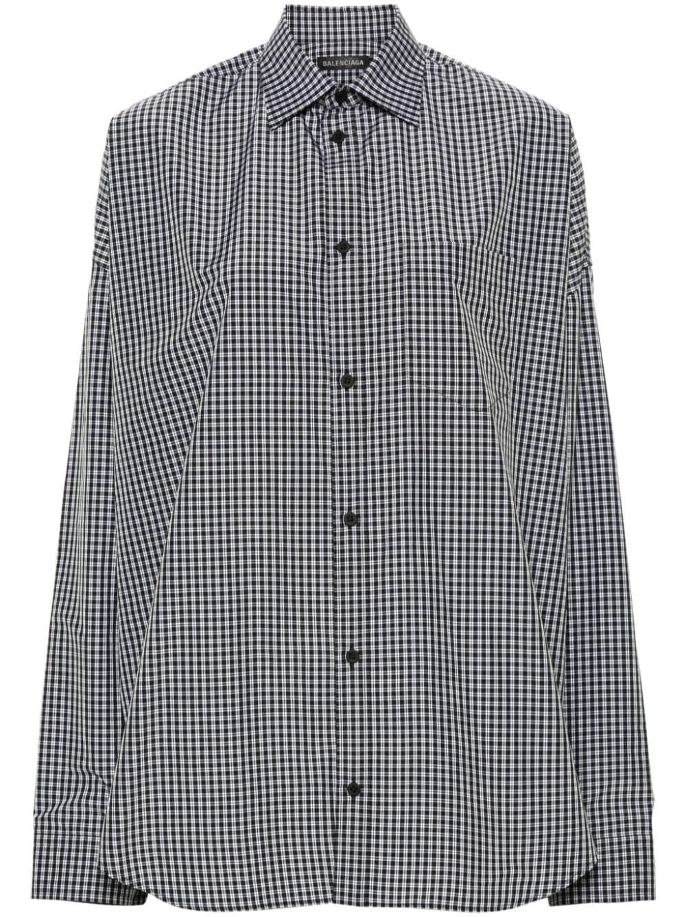 Balenciaga logo-print checked shirt - Black von Balenciaga