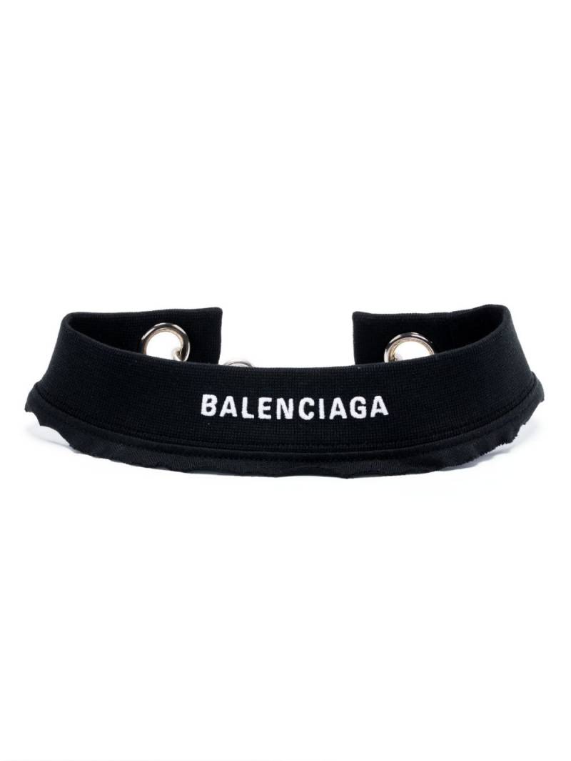 Balenciaga logo-print choker necklace - Black von Balenciaga