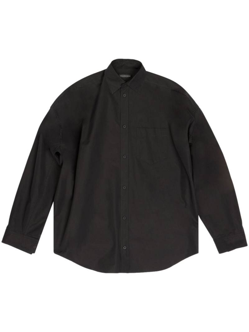 Balenciaga logo-print cotton shirt - Black von Balenciaga