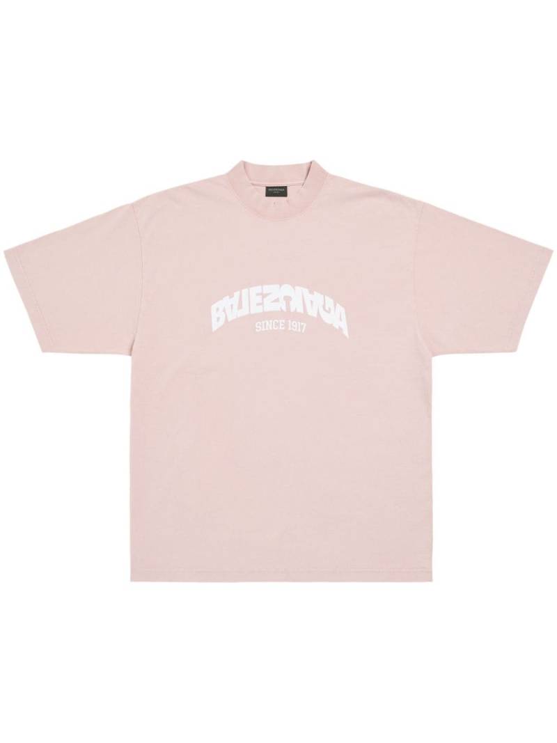 Balenciaga logo-print crew-neck T-shirt - Pink von Balenciaga