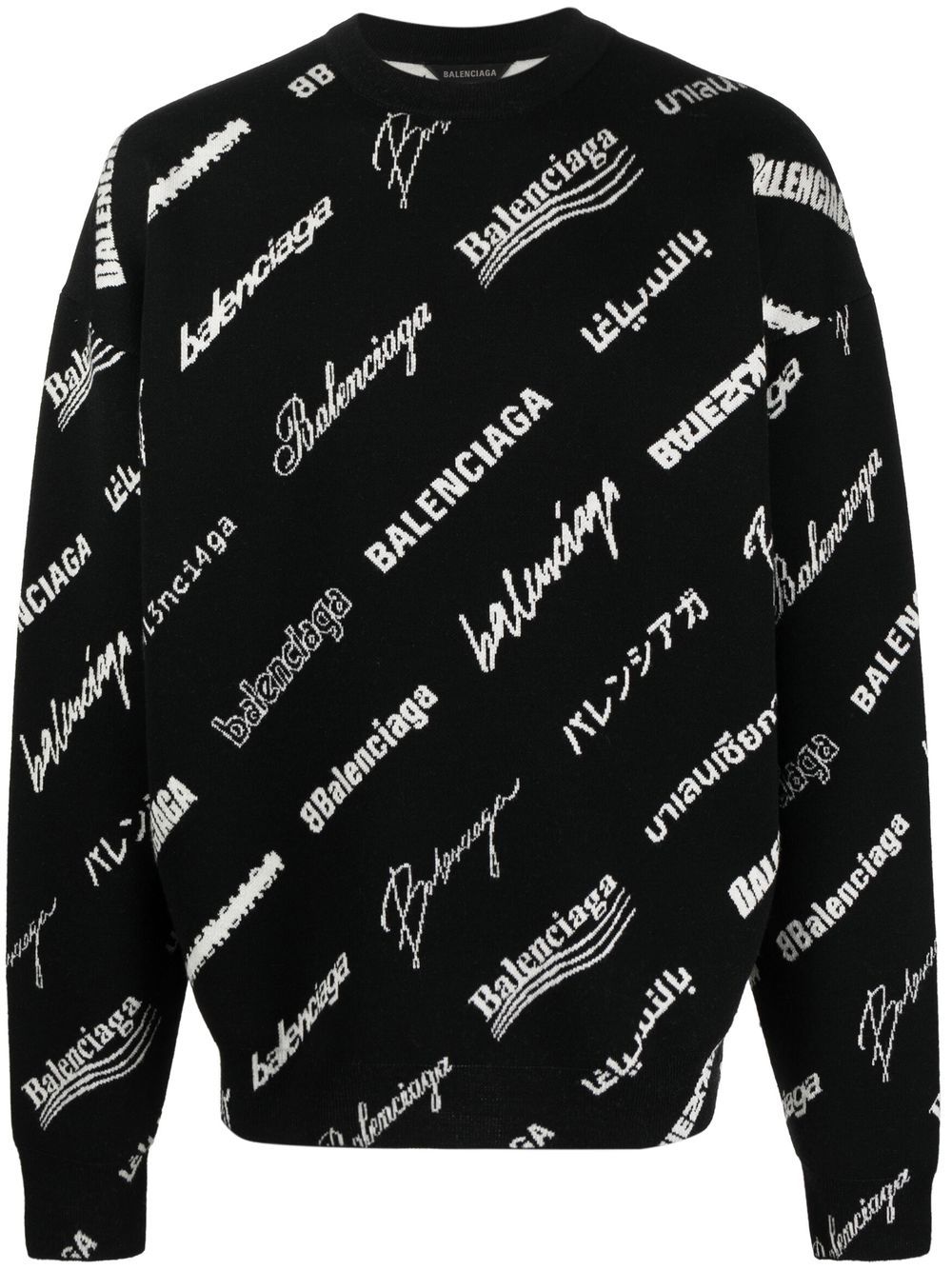 Balenciaga logo-print crew neck jumper - Black von Balenciaga