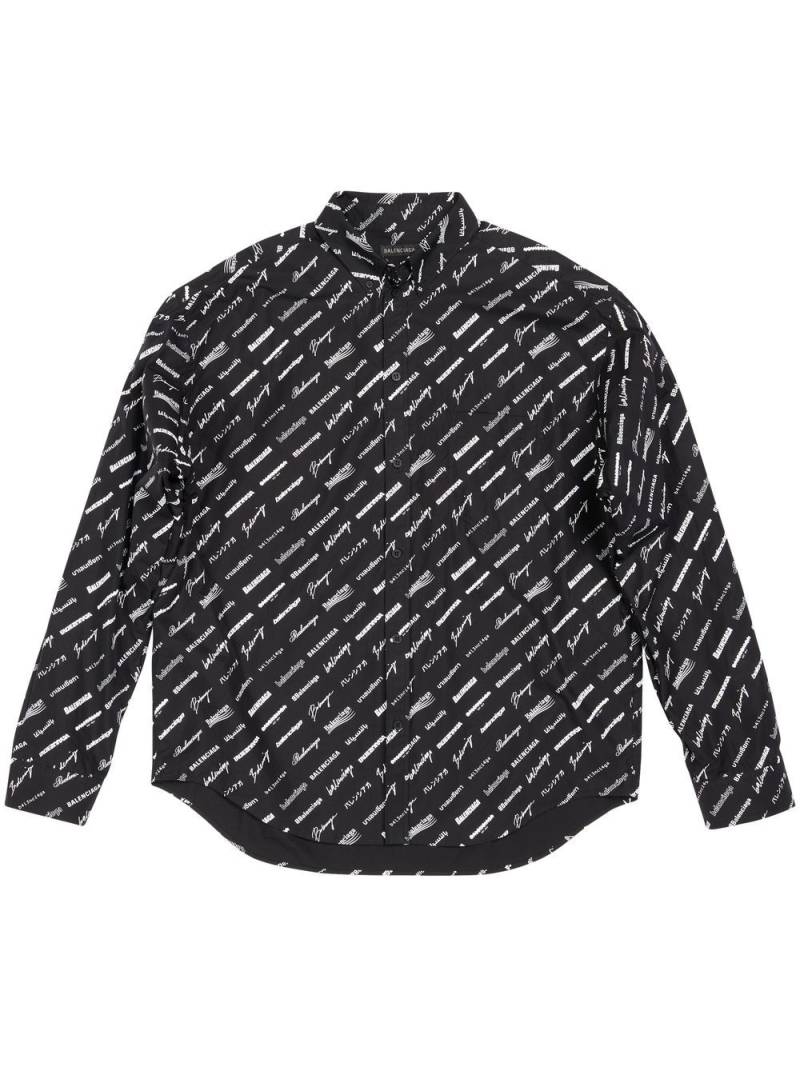 Balenciaga logo print long sleeve shirt - Black von Balenciaga