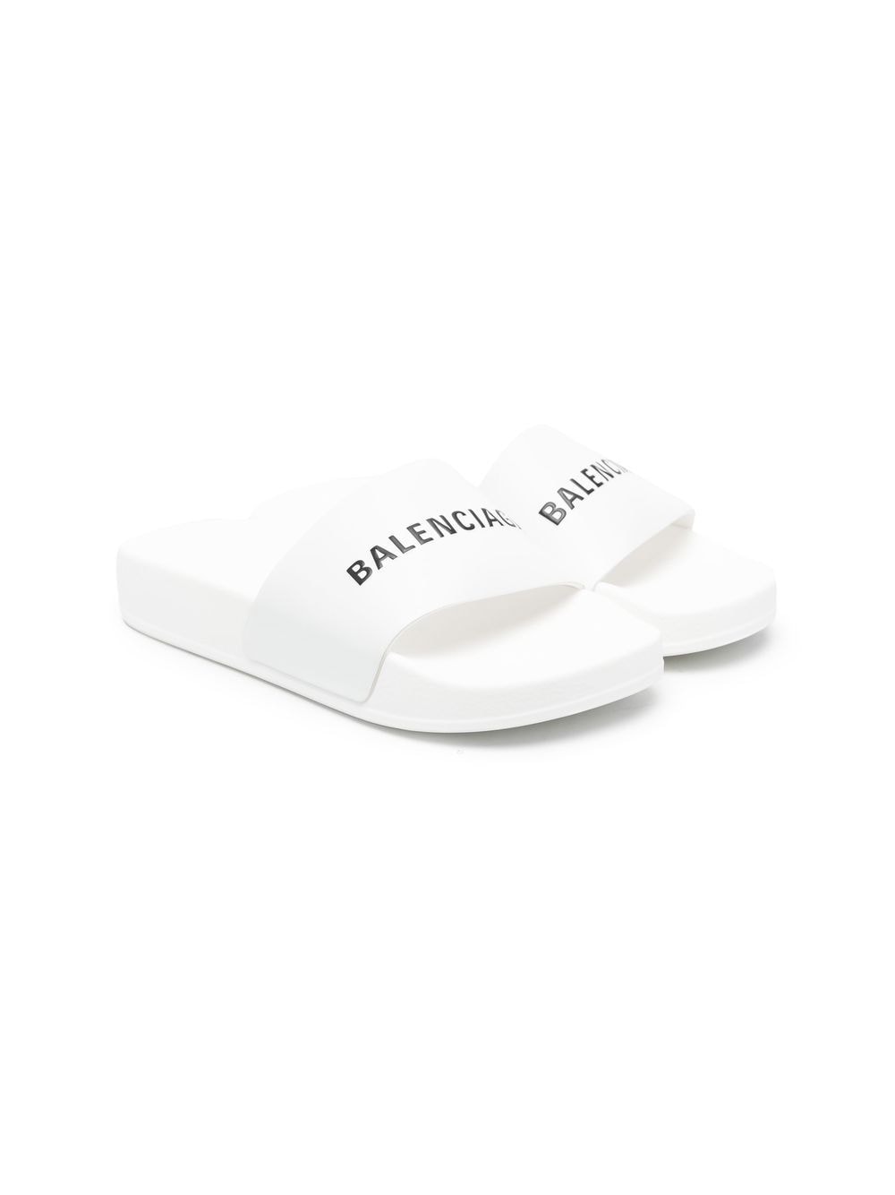 Balenciaga Kids logo-print pool slides - White von Balenciaga Kids