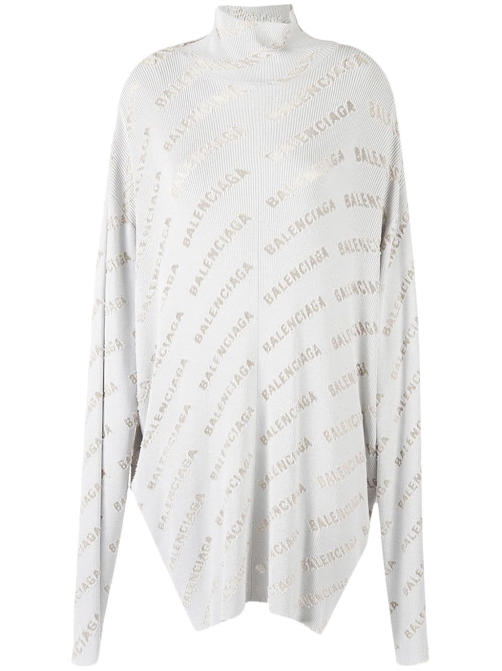 Balenciaga logo-print ribbed-knit jumper - Grey von Balenciaga