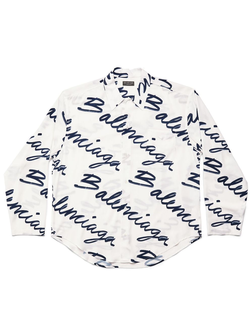 Balenciaga logo-print silk shirt - White von Balenciaga