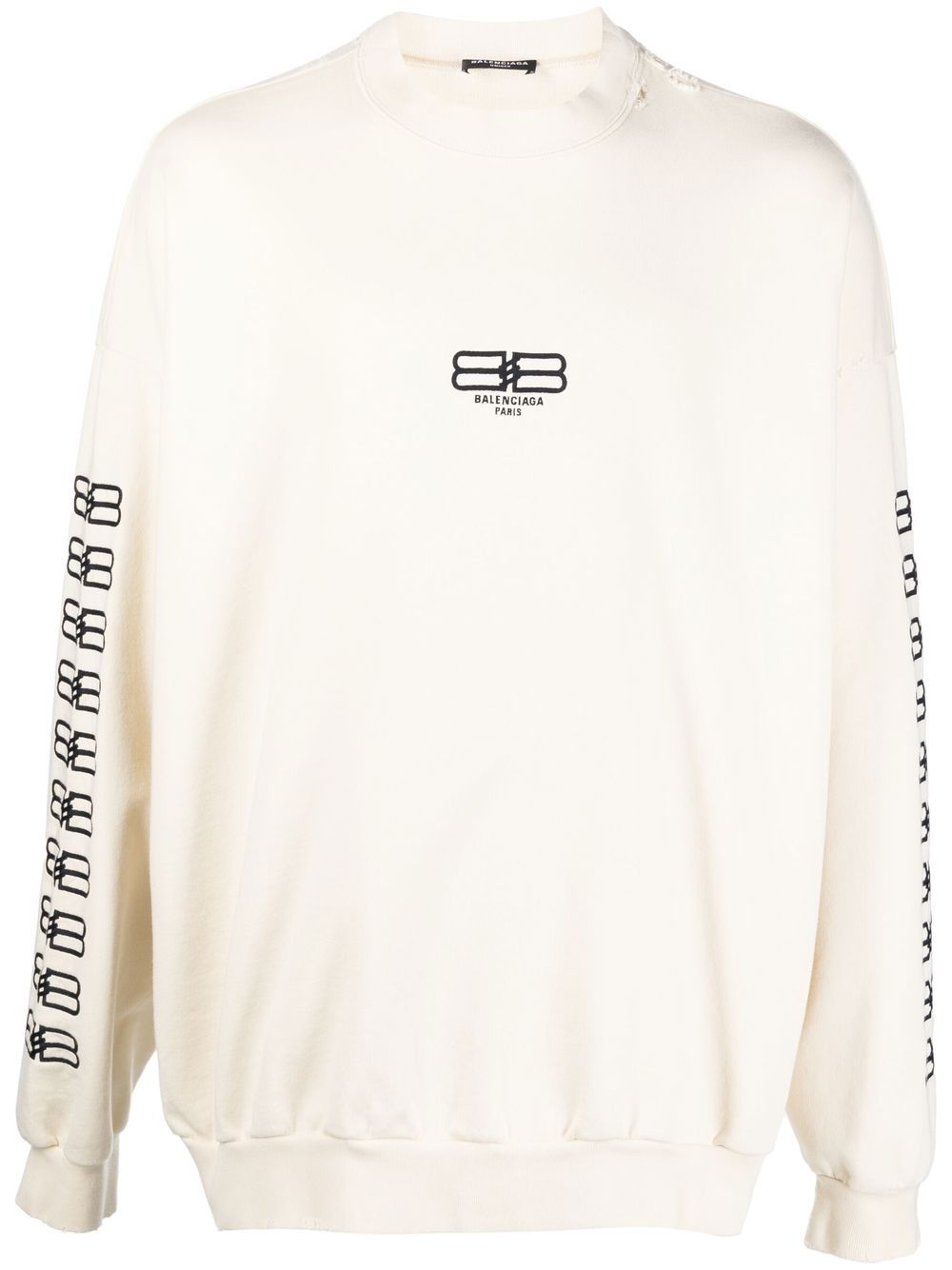 Balenciaga logo-print sweatshirt - Neutrals von Balenciaga