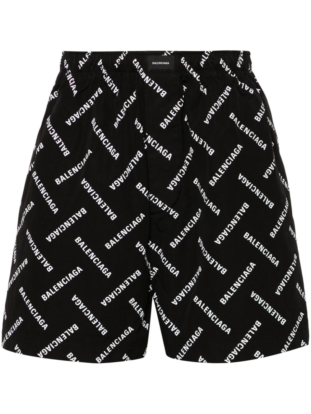 Balenciaga logo-print tailored shorts - Black von Balenciaga