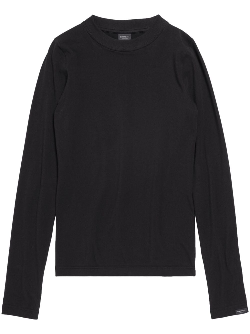 Balenciaga logo-tab long-sleeve T-shirt - Black von Balenciaga