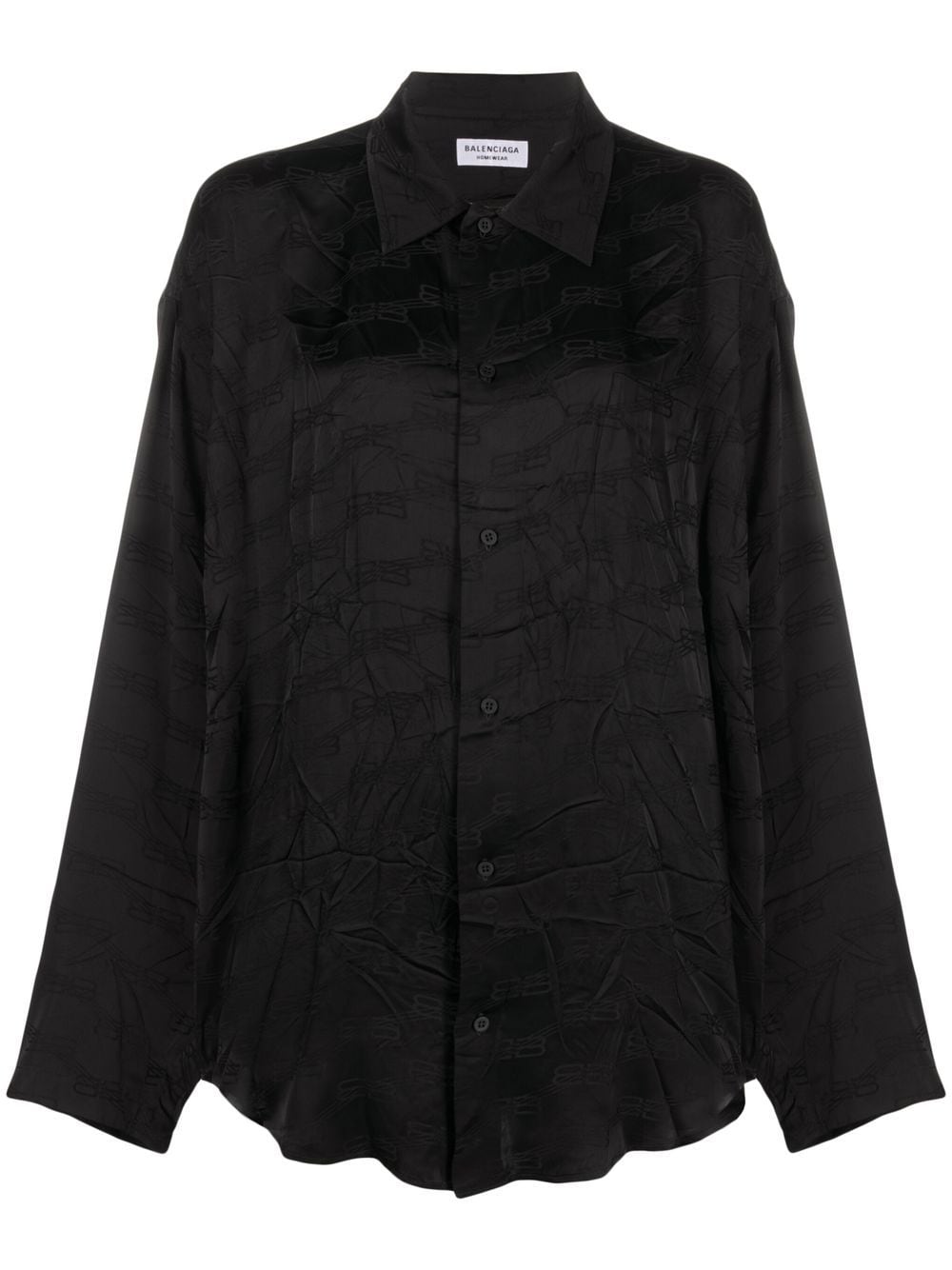 Balenciaga long-sleeve jacquard-logo shirt - Black von Balenciaga