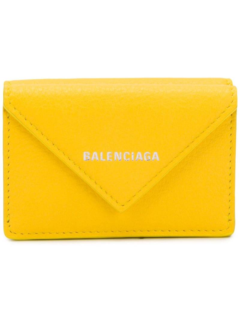 Balenciaga mini Papier leather wallet - Yellow von Balenciaga