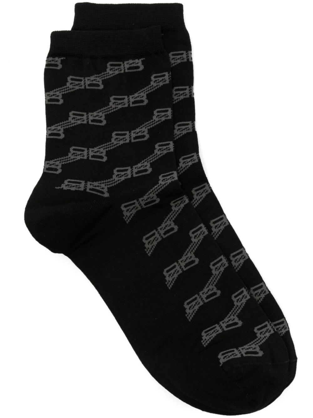 Balenciaga monogram-print cotton-blend socks - Black von Balenciaga