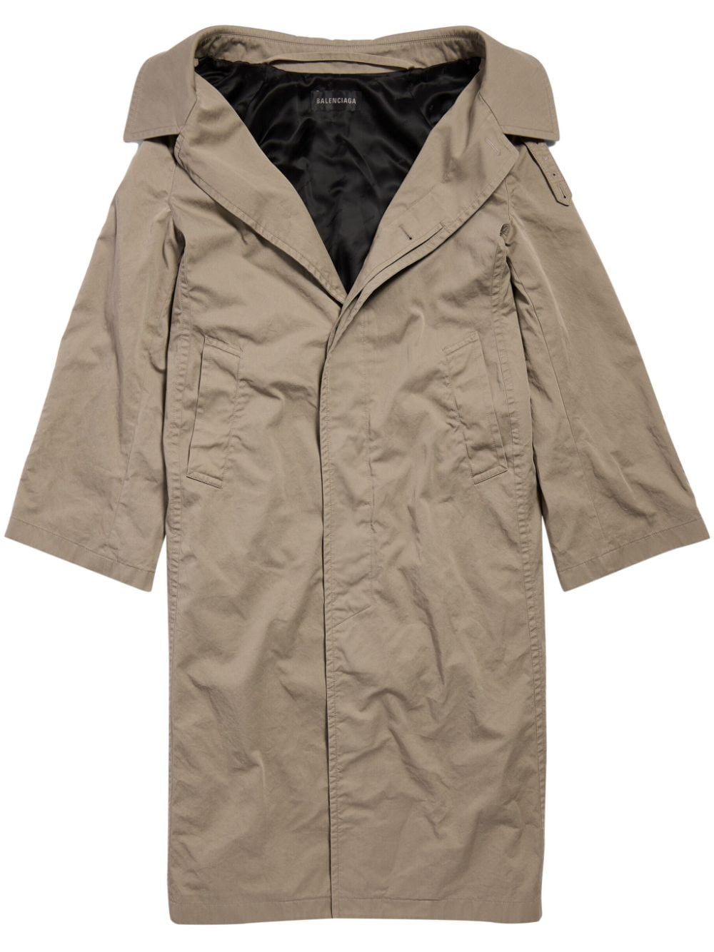 Balenciaga off-shoulder cotton coat - Neutrals von Balenciaga