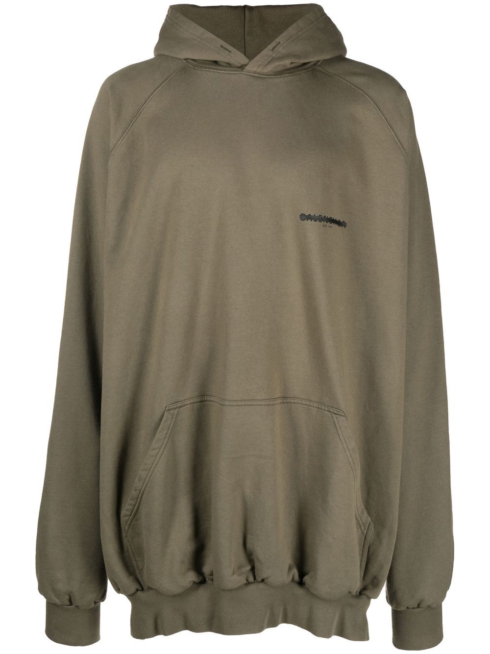 Balenciaga oversize logo-print hoodie - Green von Balenciaga