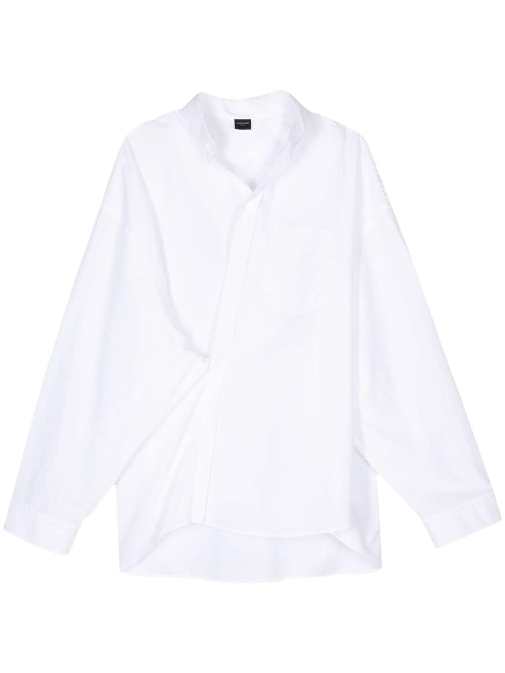 Balenciaga oversize wrap cotton shirt - White von Balenciaga