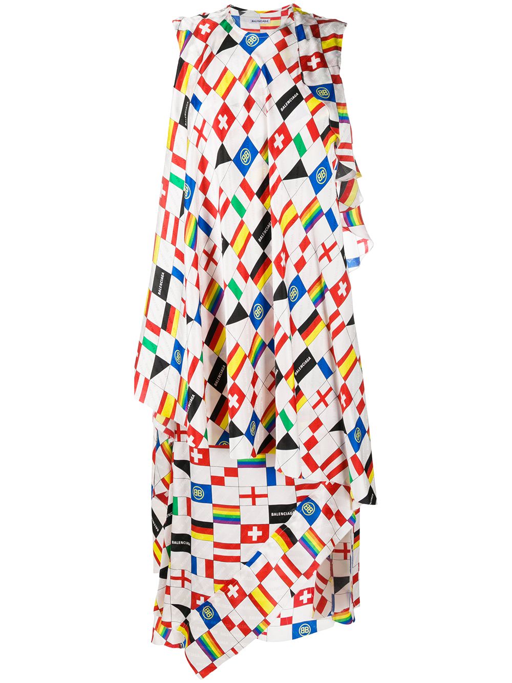 Balenciaga printed silk dress - White von Balenciaga