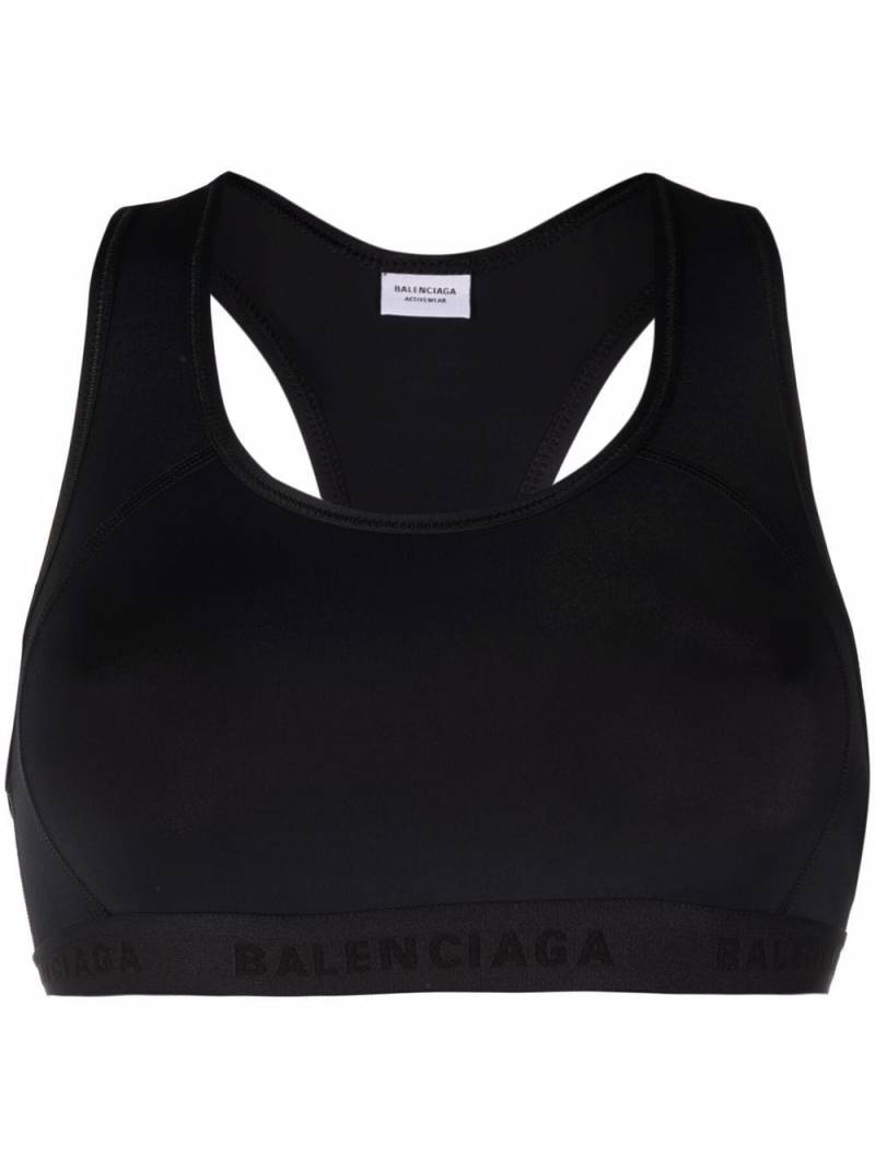 Balenciaga scoop-neck racerback sports bra - Black von Balenciaga