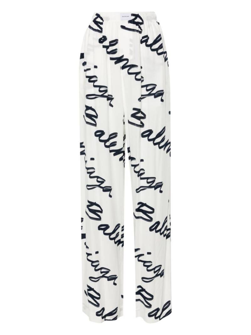Balenciaga Scribble pajama trousers - White von Balenciaga