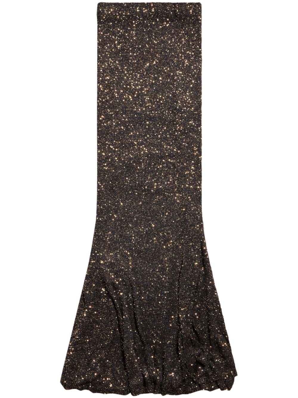 Balenciaga sequin mermaid maxi skirt - Brown von Balenciaga