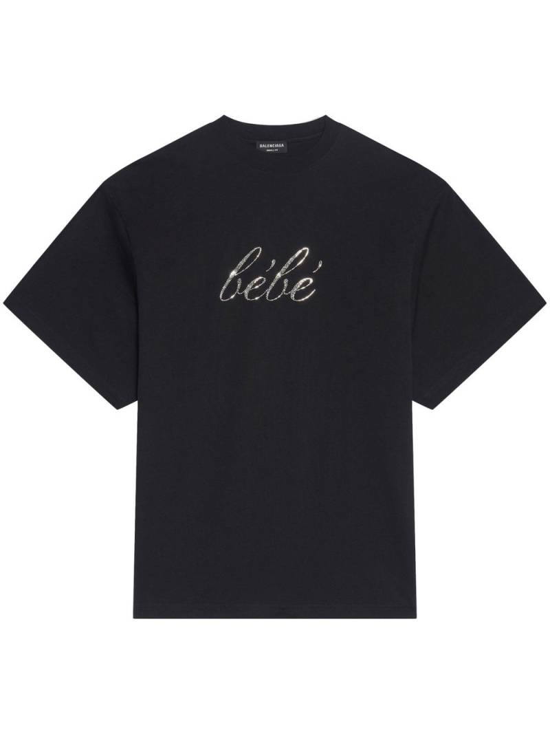 Balenciaga slogan-print T-shirt - Black von Balenciaga