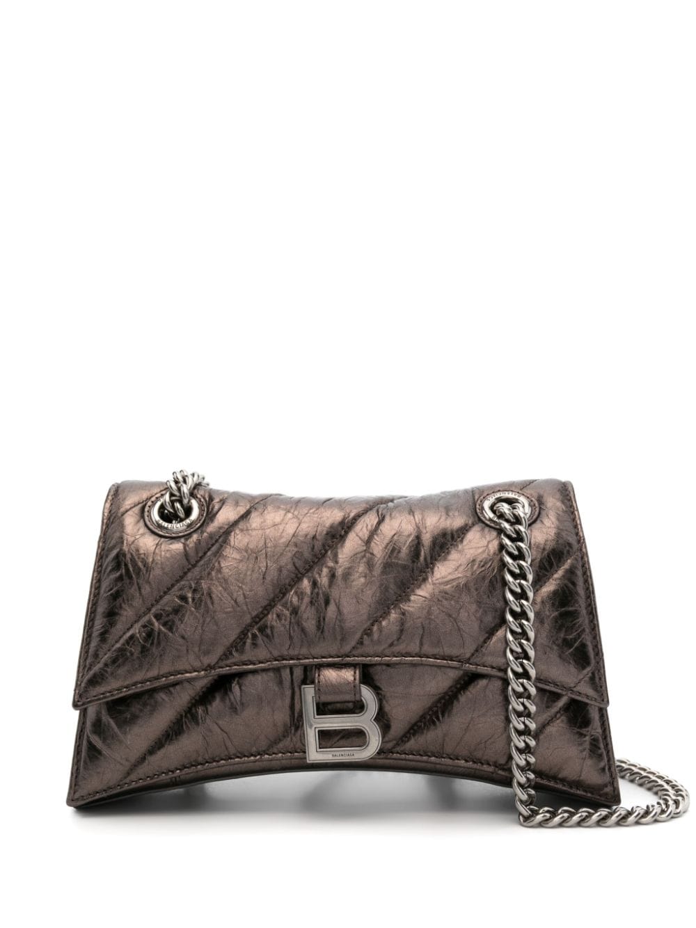 Balenciaga small Crush leather shoulder bag - Brown von Balenciaga