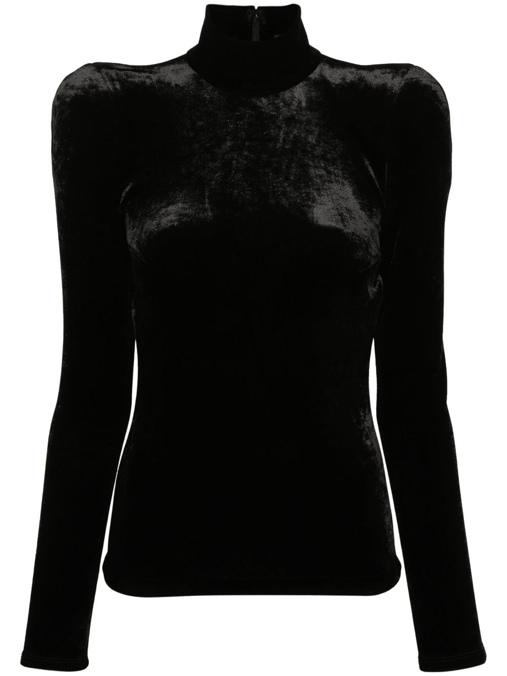 Balenciaga Round Shoulder roll-neck top - Black von Balenciaga