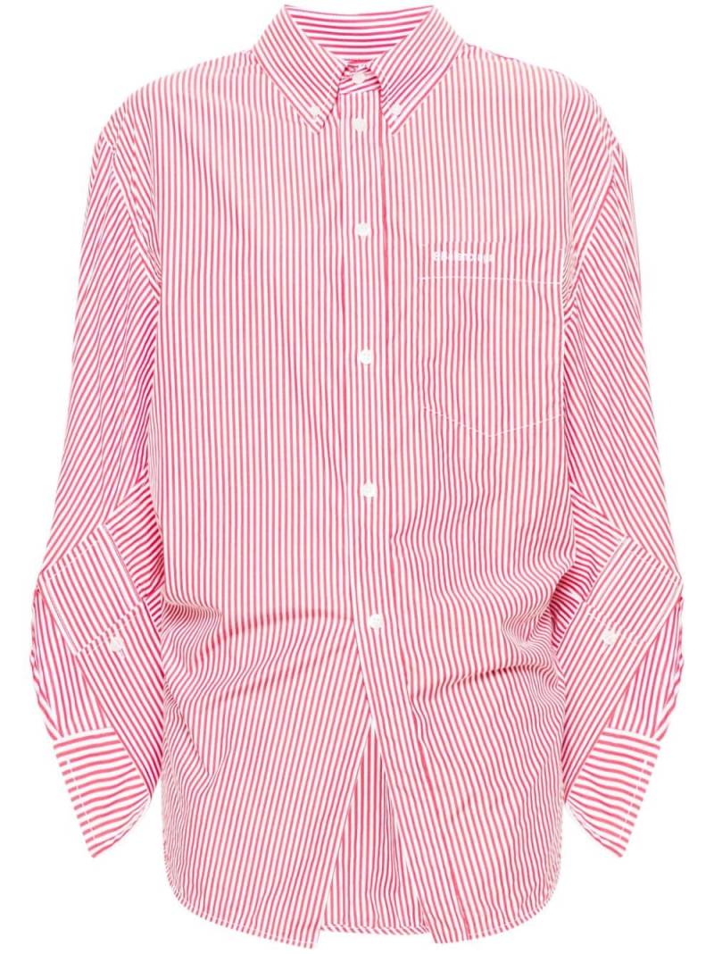 Balenciaga stripe-print cotton shirt - Red von Balenciaga