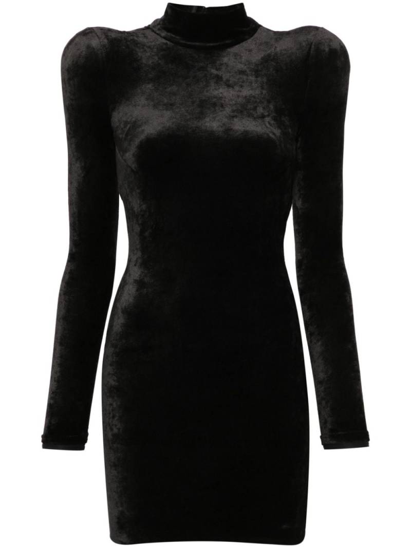 Balenciaga turtleneck velvet mini dress - Black von Balenciaga