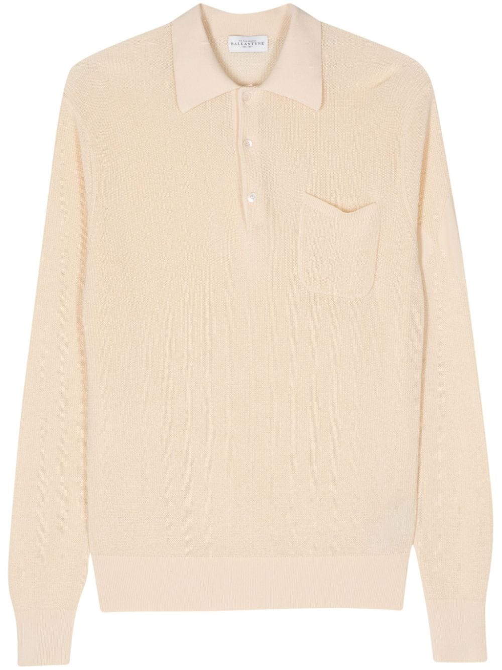 Ballantyne cotton long-sleeved polo shirt - Neutrals von Ballantyne