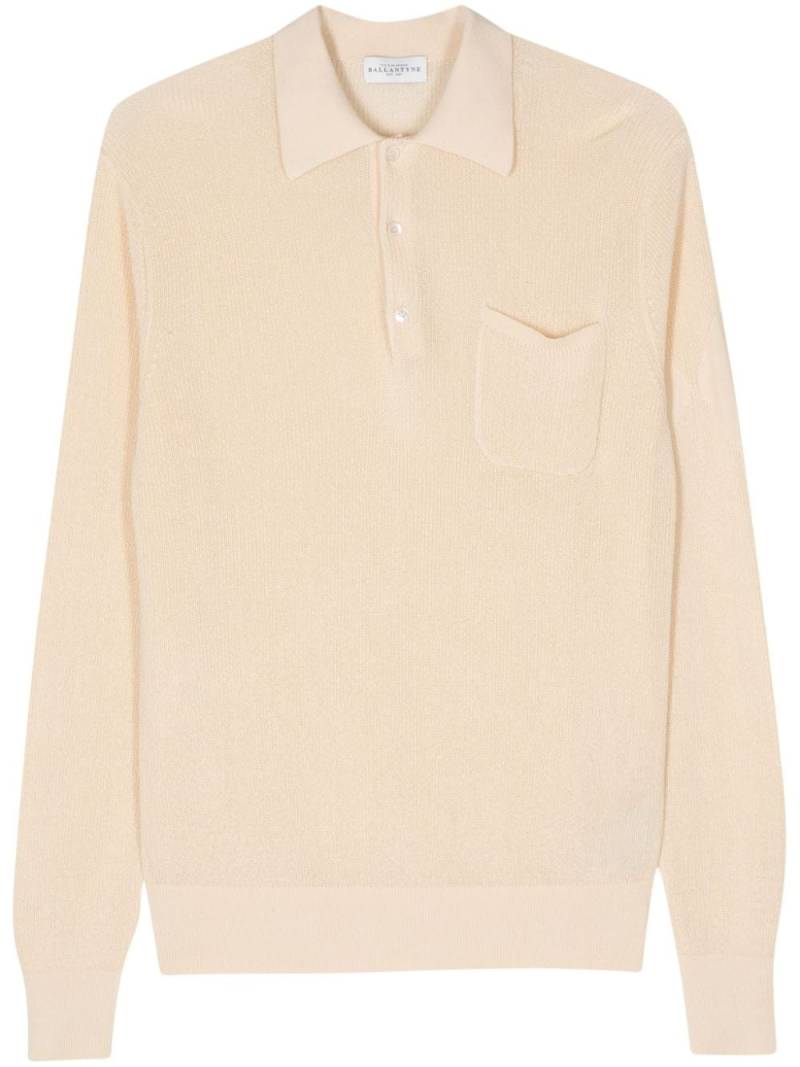 Ballantyne cotton long-sleeved polo shirt - Neutrals von Ballantyne