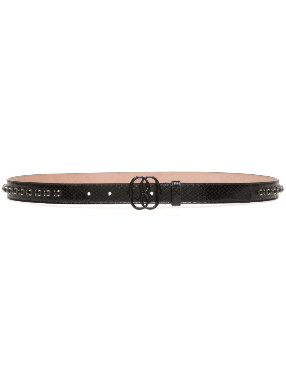 Bally Emblem snakeskin-effect leather belt - Black von Bally