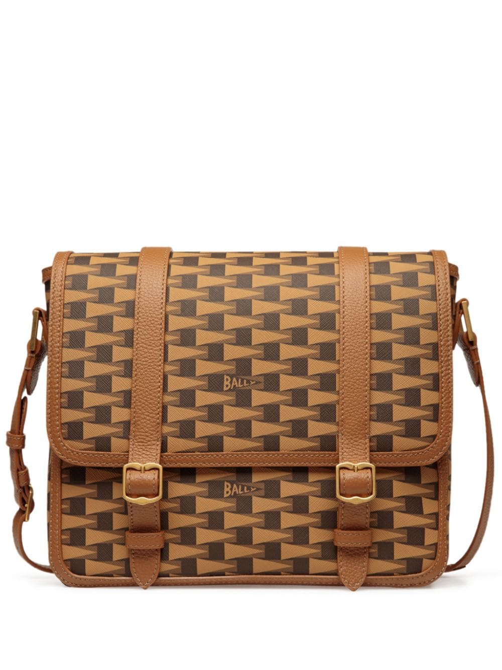 Bally Games logo-print messenger bag - Brown von Bally