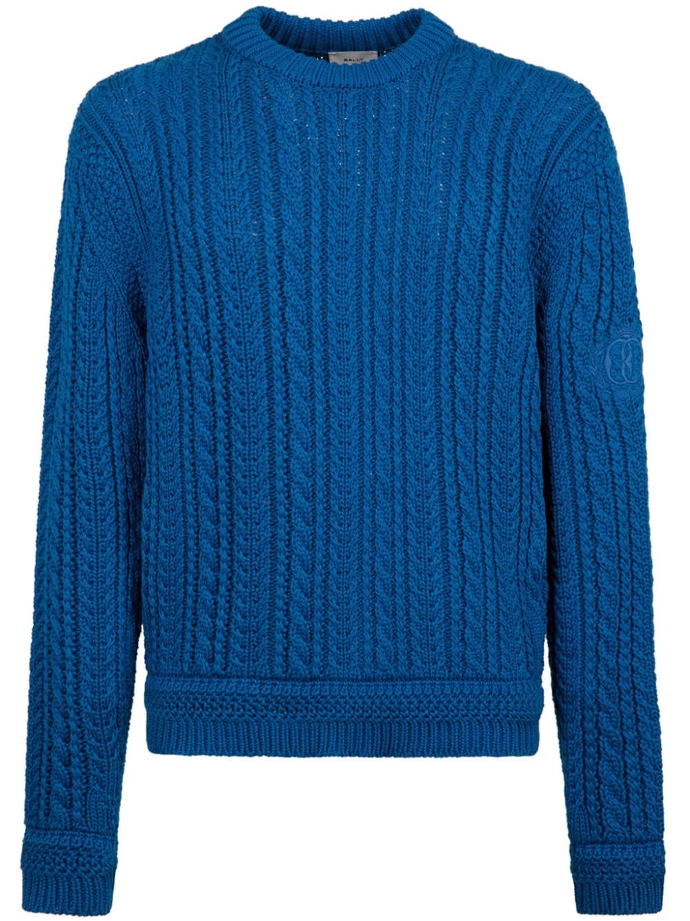 Bally cable-knit cotton jumper - Blue von Bally