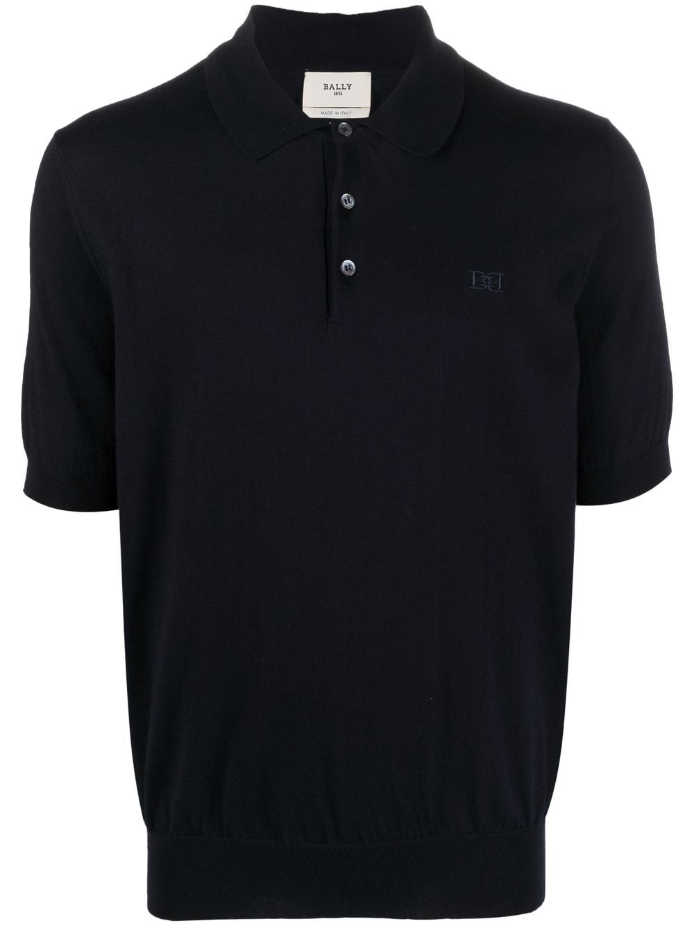 Bally embroidered-logo short-sleeve polo shirt - Blue von Bally