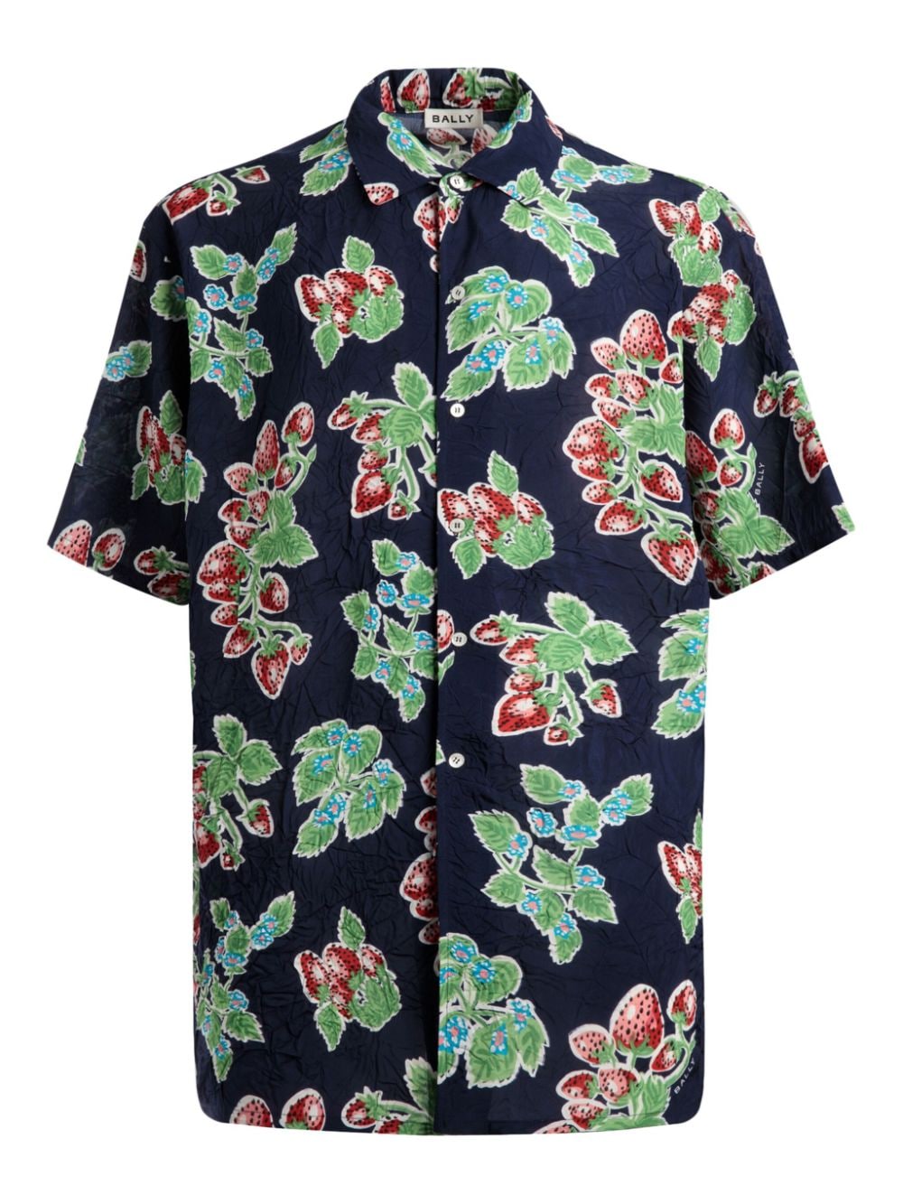 Bally floral-print crinkled shirt - Blue von Bally