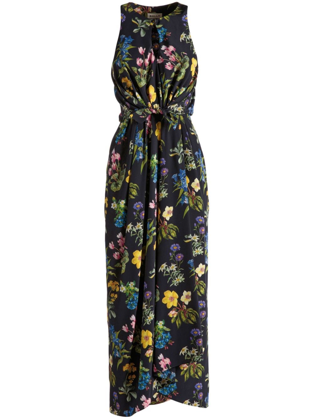 Bally floral-print silk midi dress - Black von Bally
