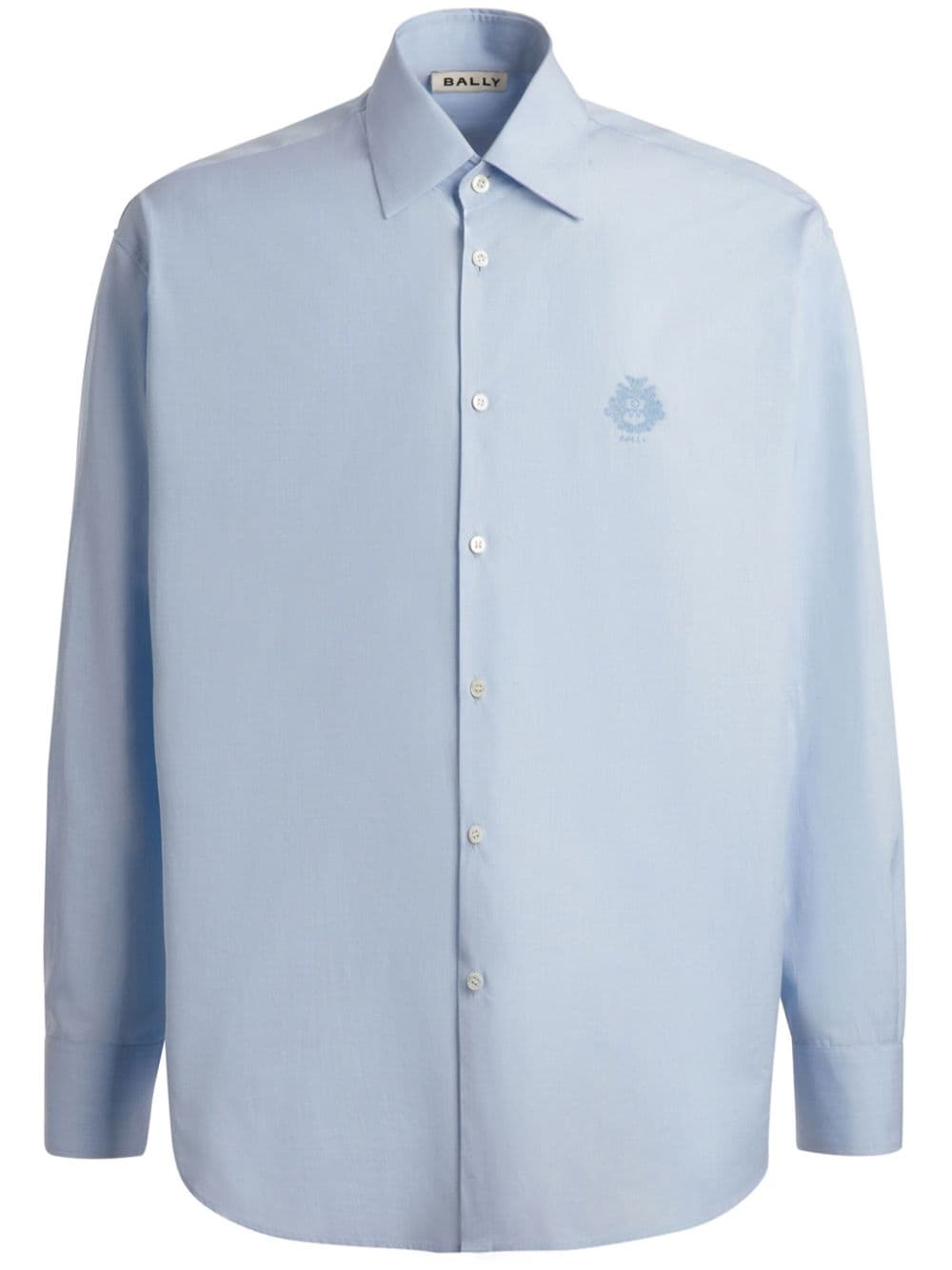 Bally logo-embroidered cotton shirt - Blue von Bally