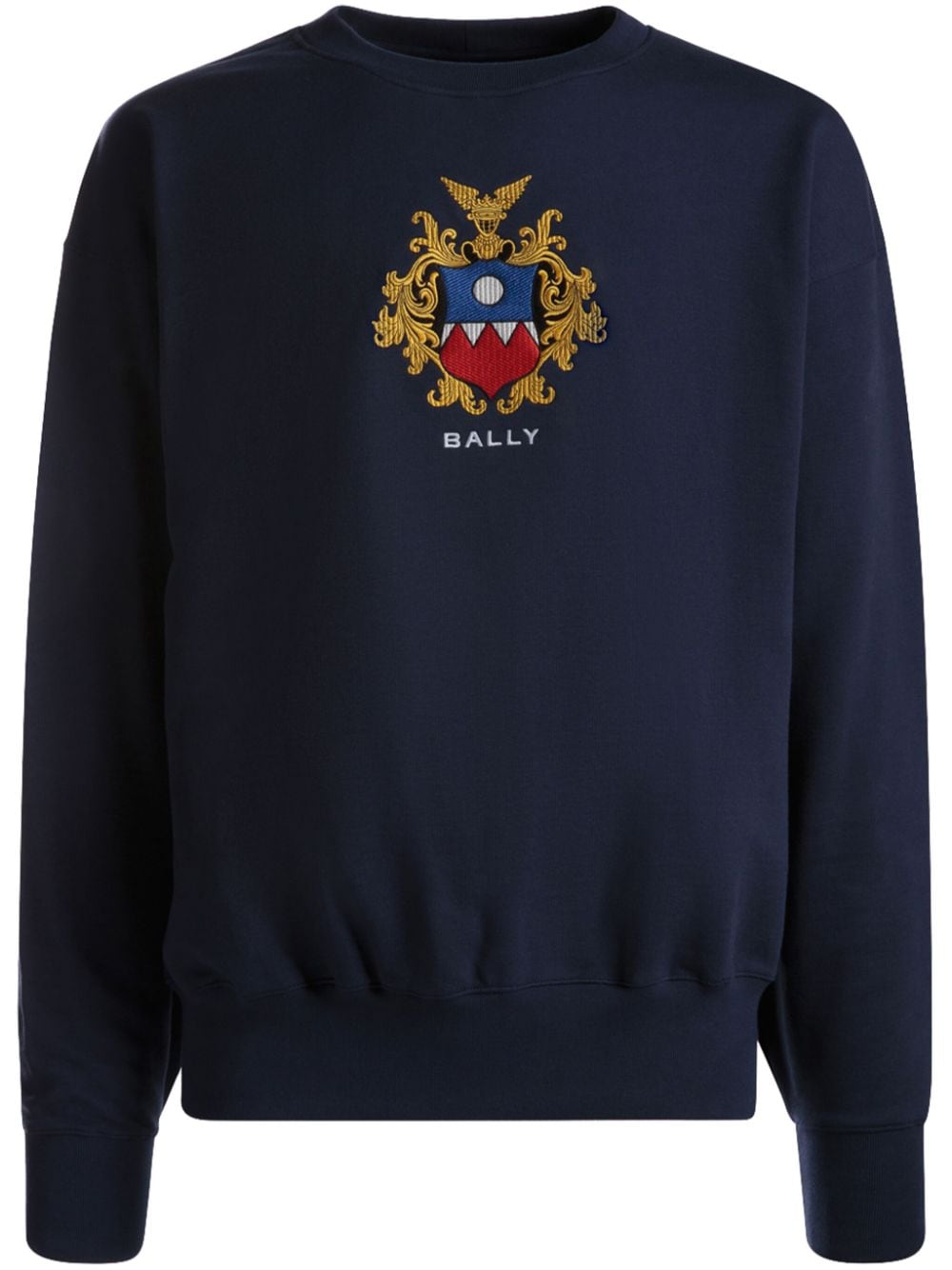 Bally logo-embroidered cotton sweatshirt - Blue von Bally