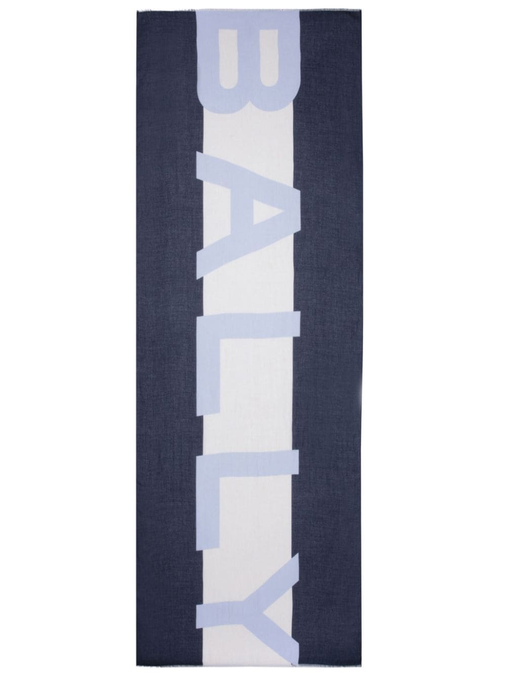 Bally logo-intarsia frayed scarf - Blue von Bally