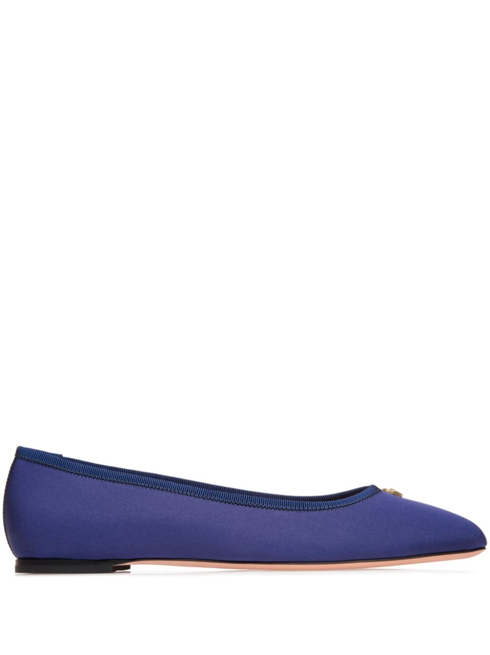 Bally logo-plaque flat ballerina shoes - Blue von Bally