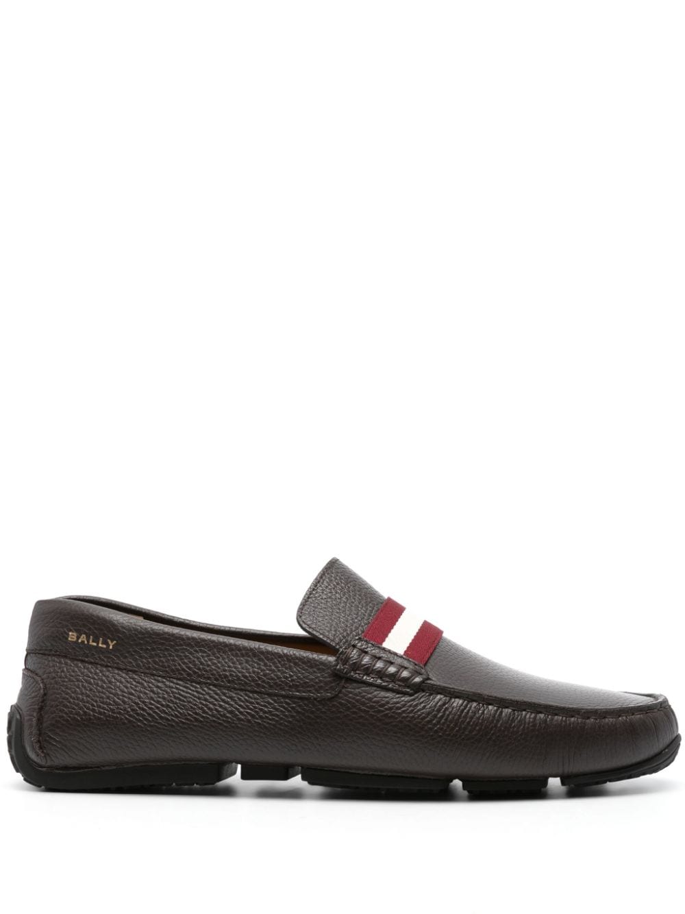 Bally logo-print leather loafers - Brown von Bally