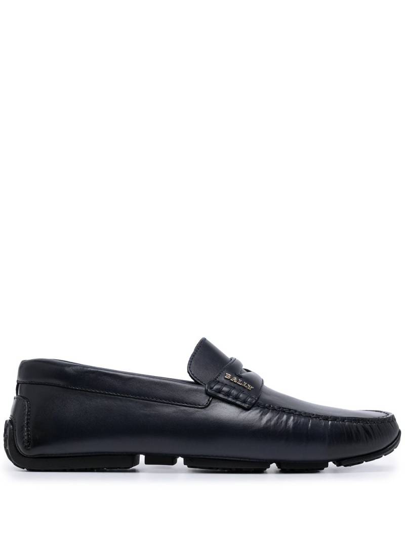 Bally logo slip-on loafers - Blue von Bally